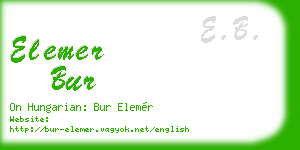 elemer bur business card